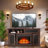 Electric Fireplace Tv Stand With Spacious Storage Console, Embossed Rustic Design, Remote Control, Cord Management, And Adjustable Shelves For Living Room-1105822678