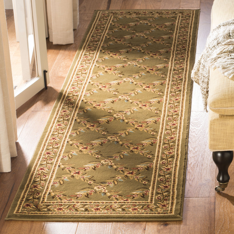 Klose Oriental Olive/Red/White Area Rug, Runner 2'3" x 8'