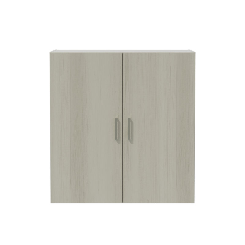 Mirella Wood Door Storage Cabinet, White Ash