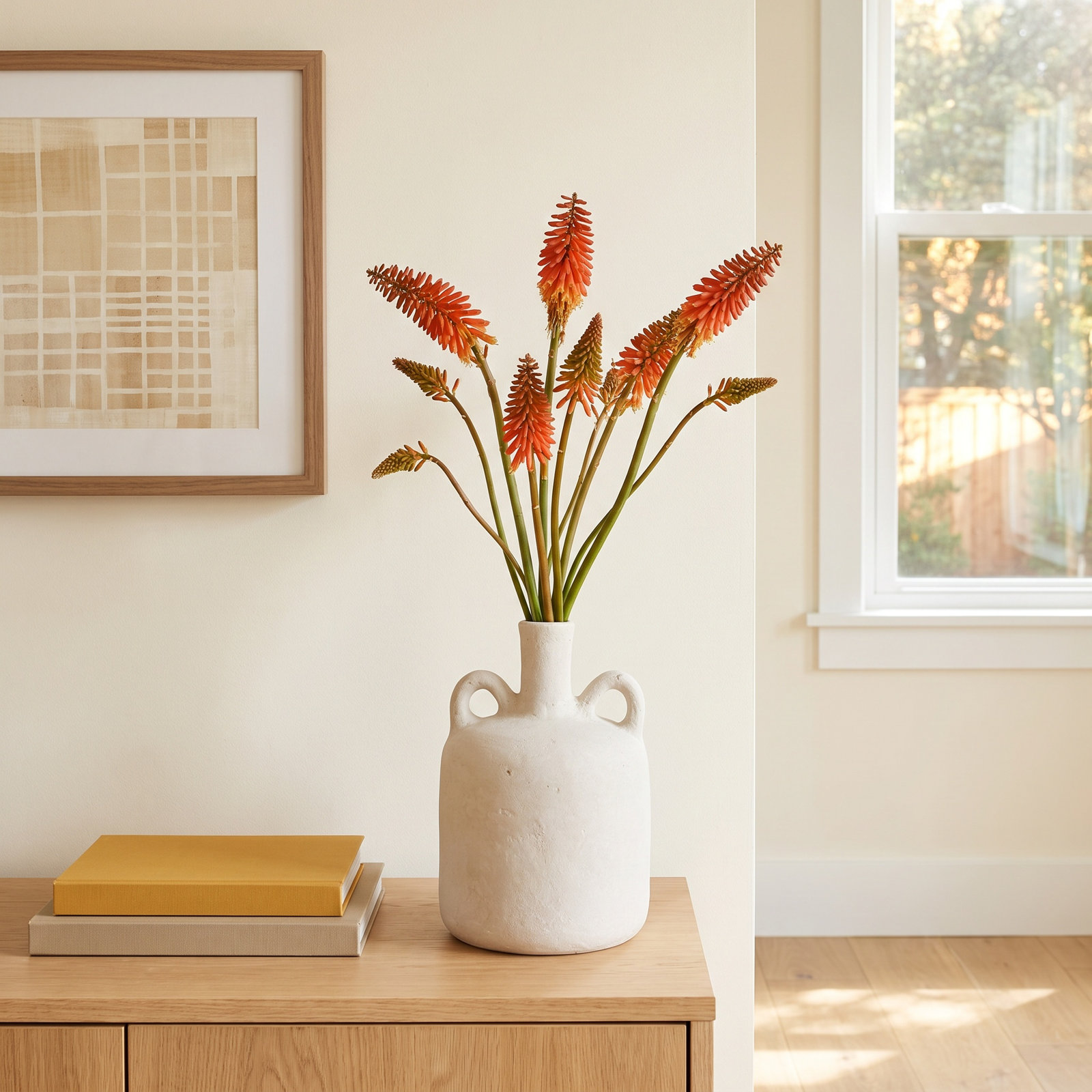 Princeton Terracotta Table Vase, White