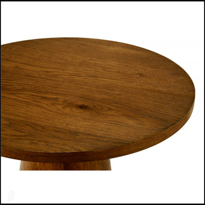 20 po Console ronde en bois avec base à piédestal pour les salons modernes, parfaite pour un décor élégant et fonctionnel.