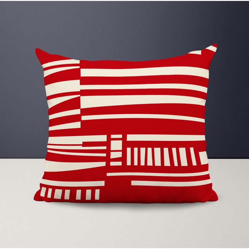 Housse et insert de coussin décoratif en polyester, L 15 po x H 15 po, Rouge