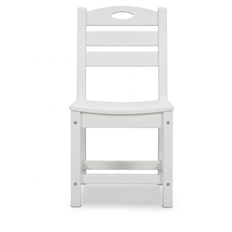Ensemble de 2 chaises de salle à manger d'extérieur sans accoudoirs en PEHD, chaises d'appoint de patio toutes saisons pour la cour / terrasse / porche