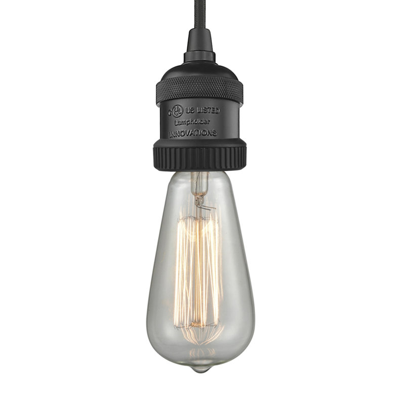 Luminaire suspendu à 1 lumière Amselmo, Noir mat