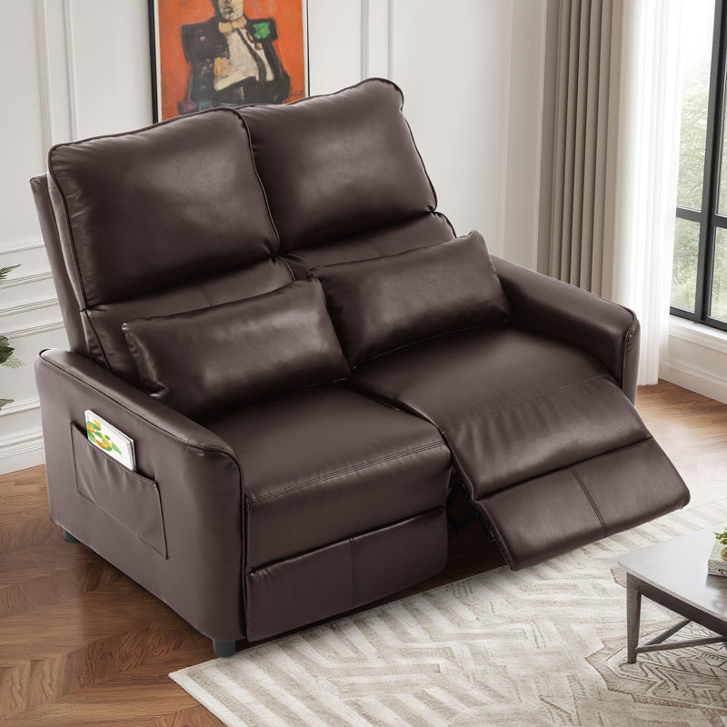 Causeuse inclinable manuelle pour salon, Brun