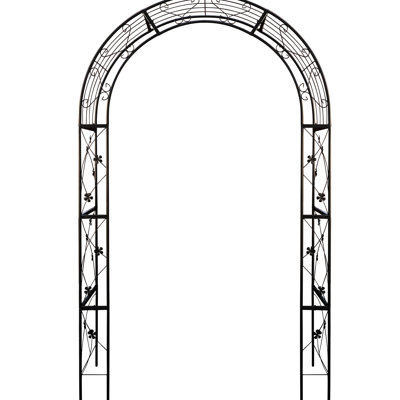 Outdoor Metal Garden Arch In Black, For Climbing Plants Like , 58" Length X 19" Wide 98.4" High, 20 Lb Trellis - Supports And More Climbers, 58"X19"X98.4", Pounds