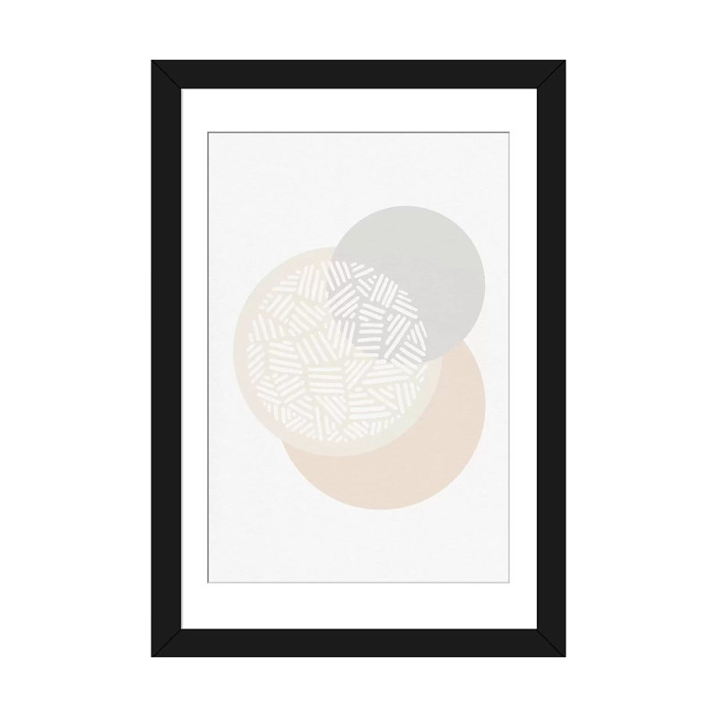 « minimalier géométrique iv », impression sur toile, H 24 po x l 16 po x P 1 po, Papier d'art encadré noir, Blanc