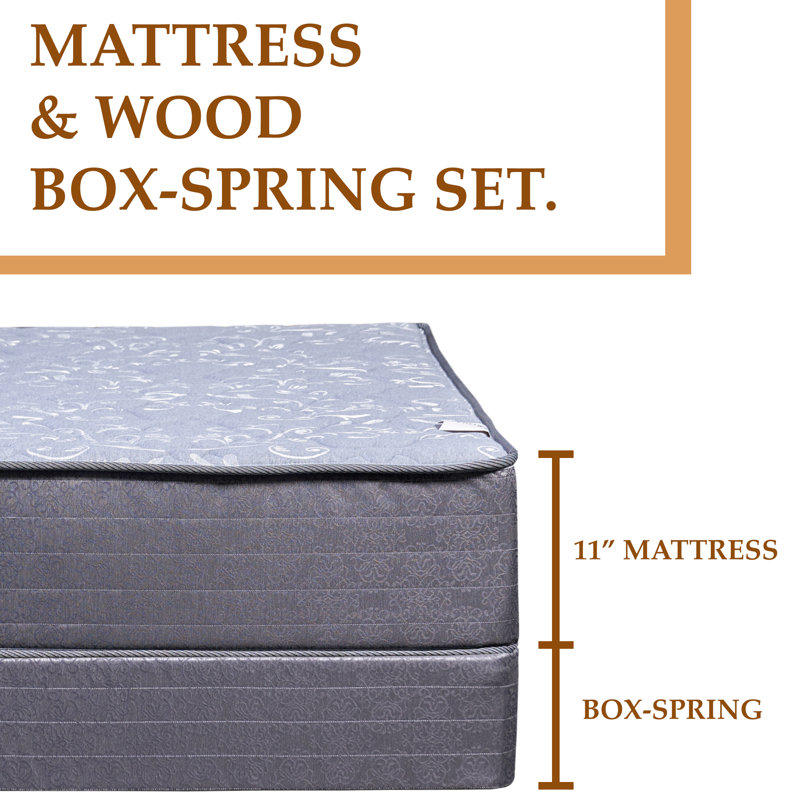 White Noise 19'' Firm Innerspring Mattress and Box Spring, Full
