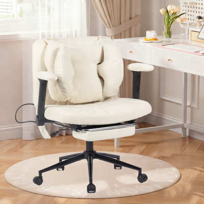 Modern Cross Legged Office Chair With Adjustable Lumbar And Armrests by Latitude Run