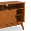 Meuble télé haut de gamme Mid-Century moderne en bois massif pour téléviseur de 60 po ou moins Draper avec portes coulissantes et tablettes ouvertes de l 54 po-730334597