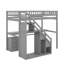 Lit mezzanine simple avec tiroirs, bureau et bande lumineuse-1006232835