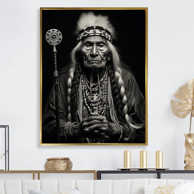 Impression sur toile, "Native American Wisdom Of Ancestors I"
