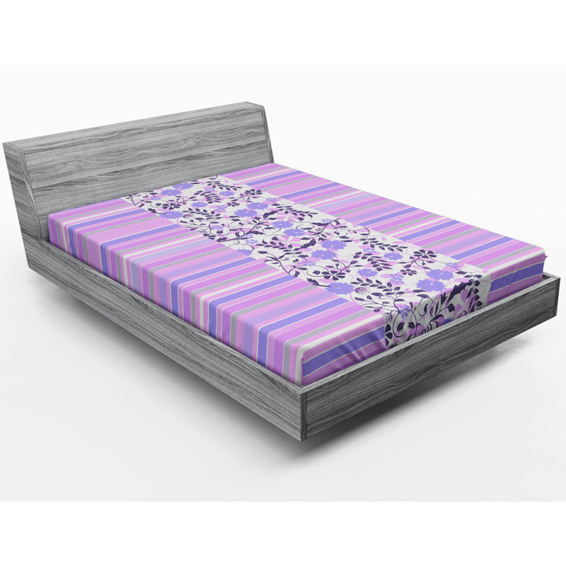 Microfiber Floral Fitted Sheet, Full Fitted Sheet