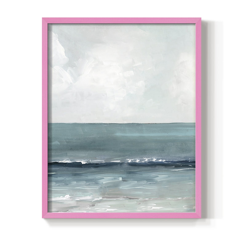 «Teal Seas II», reproduction encadrée - bois massif, H 15 po x l 12 po, Rose
