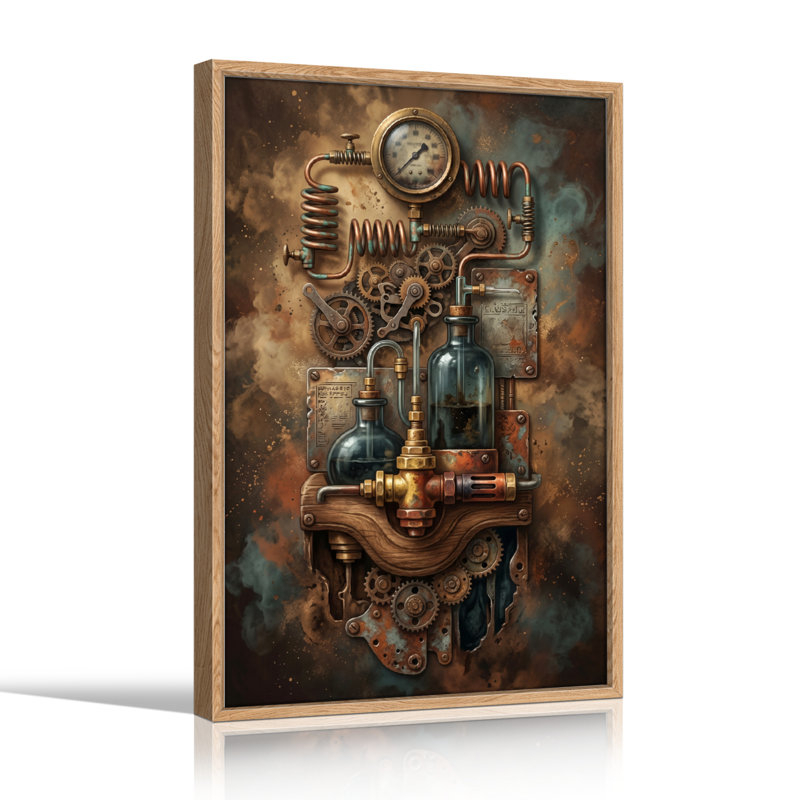Mécanisme Steampunk, reproduction d'art sur toile, ensemble de 1, Natural, 48"H x 32"W