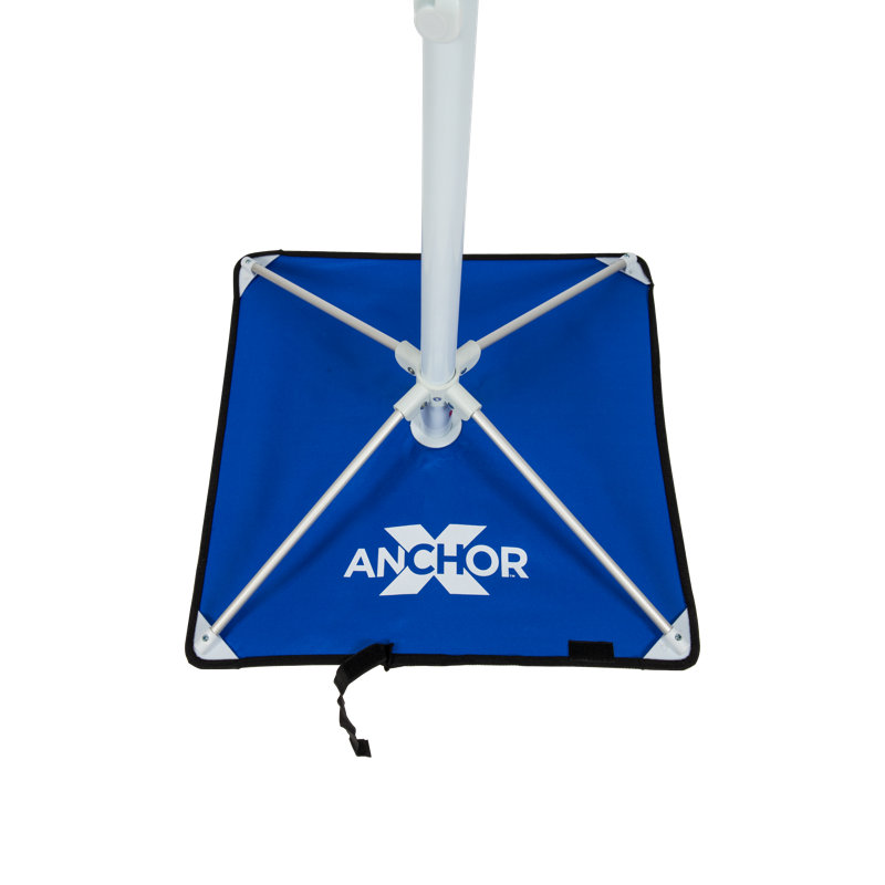 Rio Beach 7 ft. Blue and Turquoise Market Umbrella with Anchor