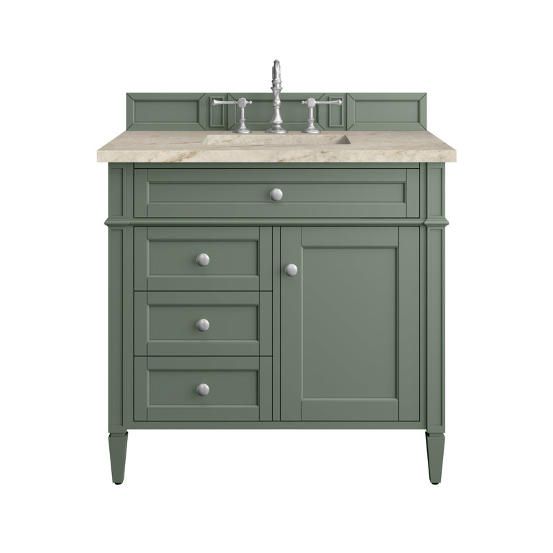 Brittany 36'' W Single Vanity, Smokey Celadon, 8" Widespread, Tajnar Eclos