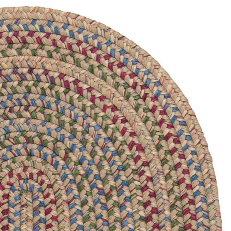 Tapis naturel / bleu / rose Dollman, Ovale 11 pi x 14 pi