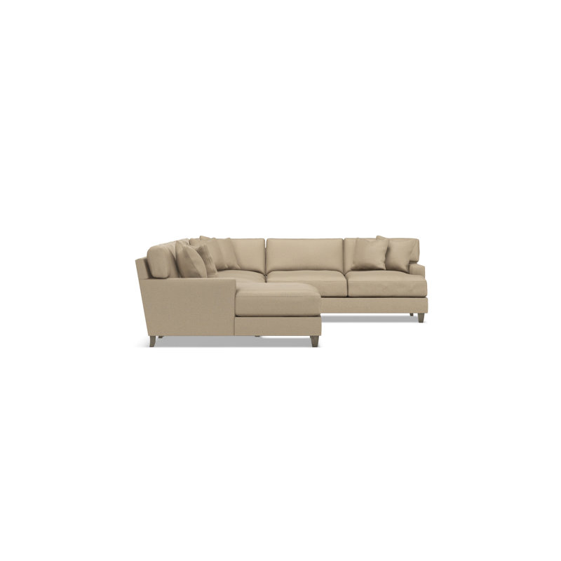 Bernhardt Mila 5-Piece Fabric Sectional, Tan Polyester, Left Hand Facing, 33.5" H x 137" W x 107" D