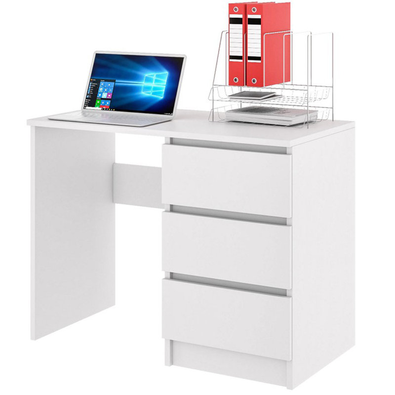 Albali Solid Wood Base Computer Desk, White
