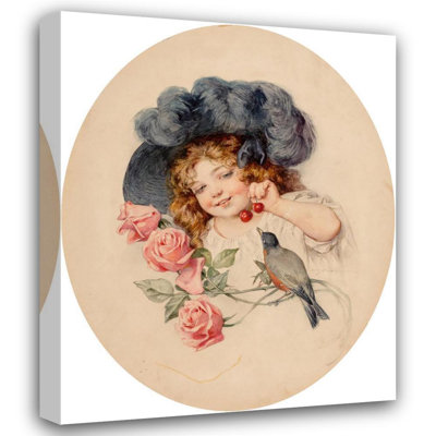 «Roses and Cherries» par Maud Humphrey - Art mural sur toile tendue avec châssis