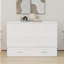 Grand lit escamotable mobile avec tiroir et tablettes