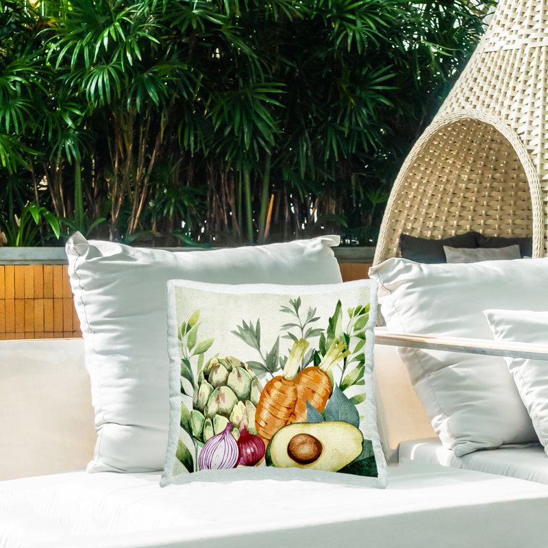 Coussin d'extérieur imprimé Organic Harvest par Kim Allen