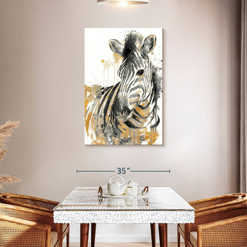 Brampt Water Zebra With Gold, 45" H x 30" W