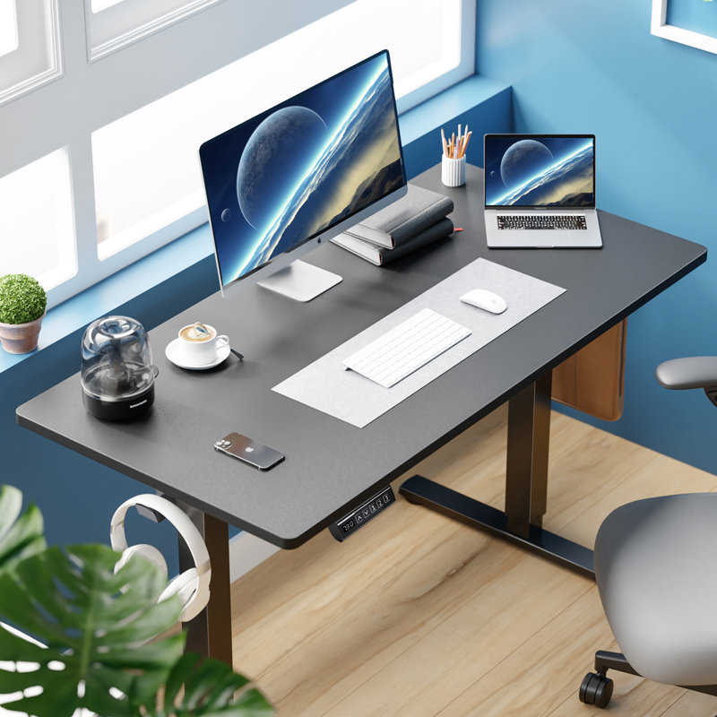 Jakyb Standing & Height-Adjustable Desks, 46.46'' H x 39.37'' W x 23.62'' D, Black