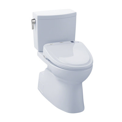 Toilette allongée deux pièces 1,0 GPF TOTO® WASHLET + ® Vespin® II 1G® et siège de bidet WASHLET® S300e, blanc coton
