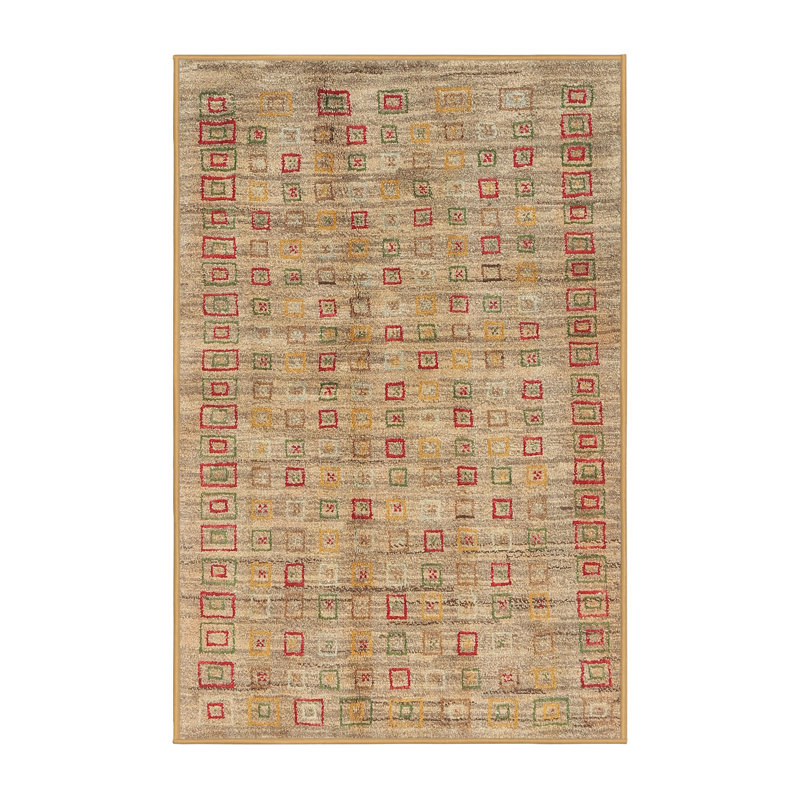 Tapis brun/rouge léger contemporain Bayville, Rectangle 5 pi x 7 pi