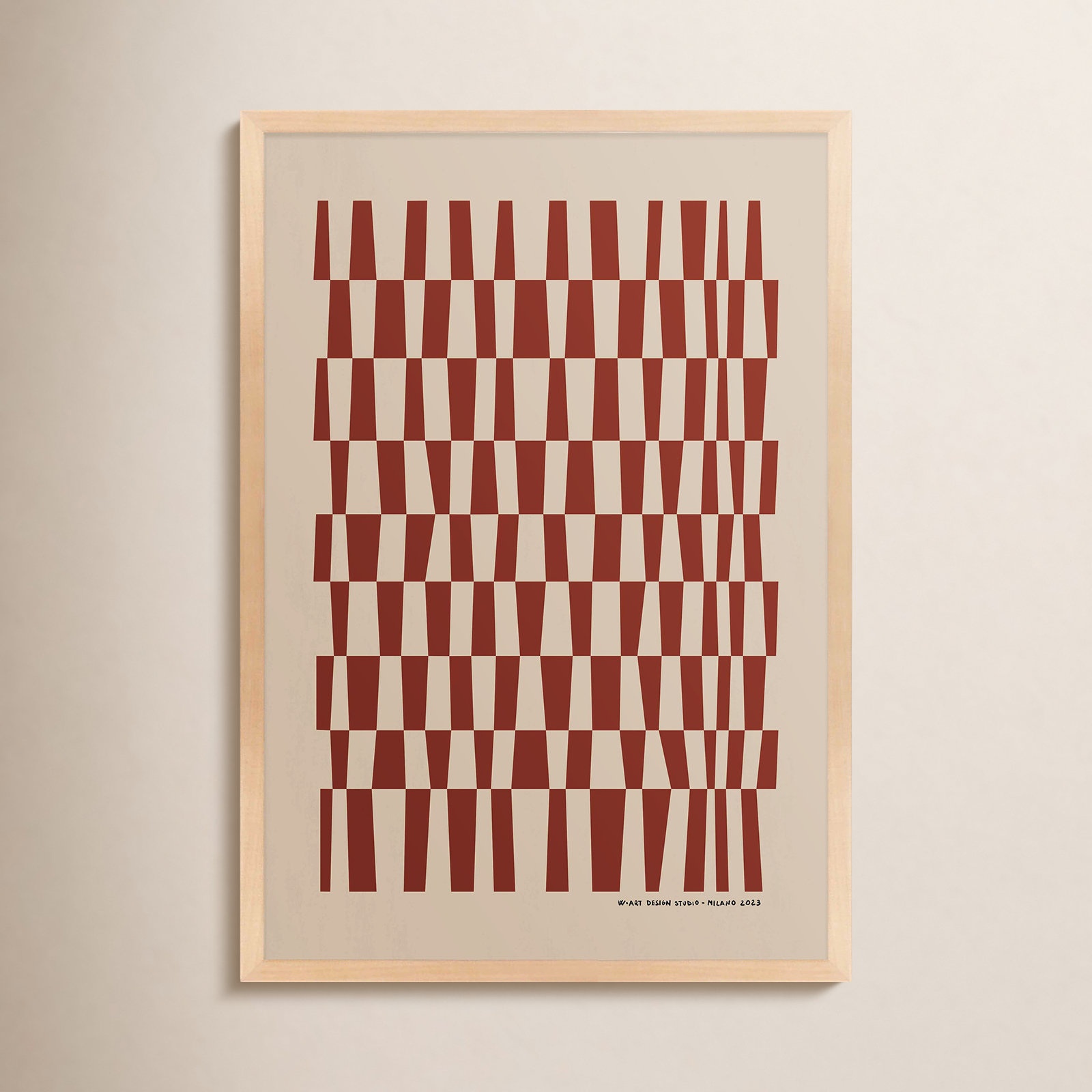 Vibrant Intersections 5 Print, 30" H x 21" W, Maple Framed