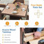 Ensemble repas 5 pièces en rotin brun avec table en bois d'acacia