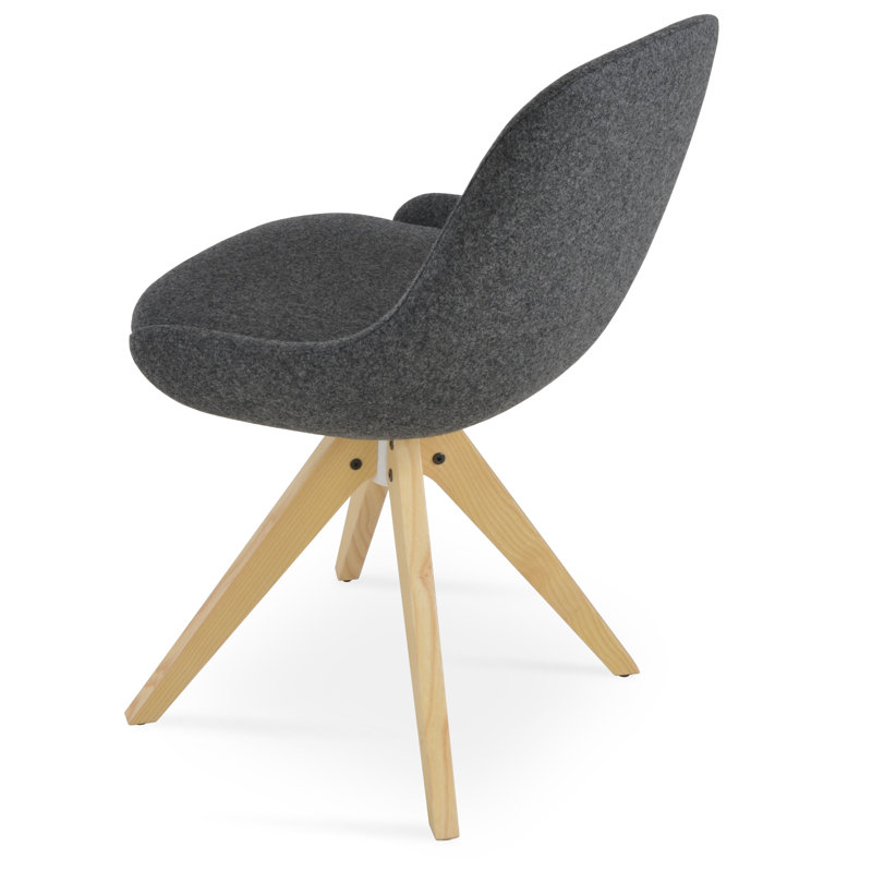 Fauteuil en bois en pyramide de regard, Gris foncé