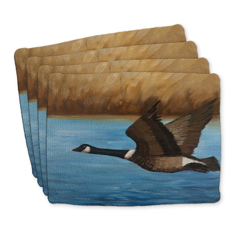 Ensemble de 4 napperons en polyester tressé Canada Goose