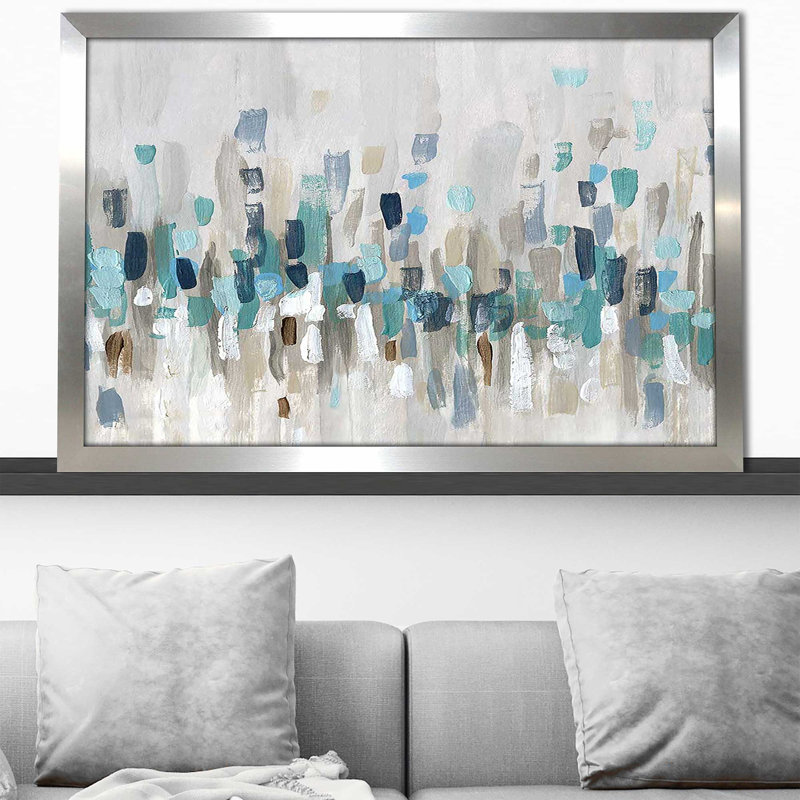 Staccato Blue I par - Peinture, Encadrement argenté, H 21,5 po x l 27,5 po x P 0,75 po