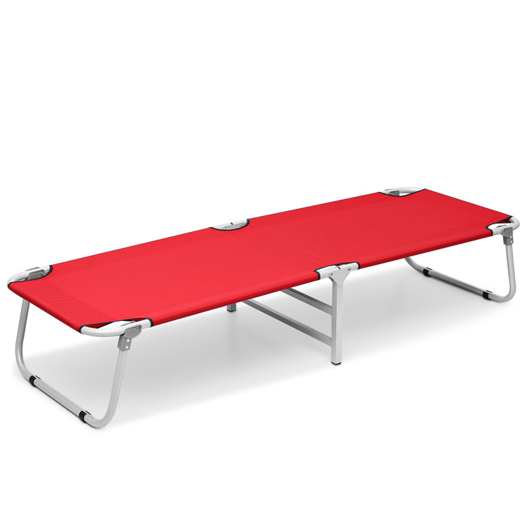 Red Camping Cot Folding Portable Sleeping Bed Backpacking Cot for Tent Outdoor Hiking Travel RV Beach