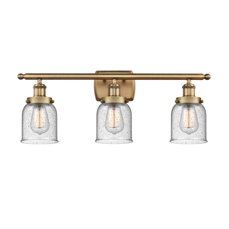 Éclairage pour meuble-lavabo 3 lumières 26 po Ballston Urban Bell, Grainé, DEL, Blanc et chrome poli