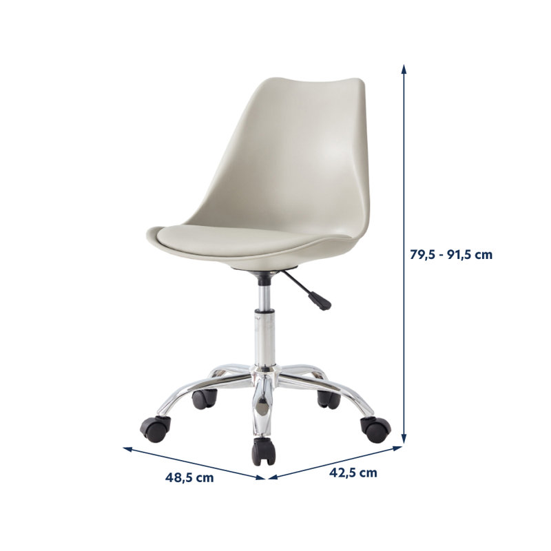 Pinar Polyester Blend Office Chair, Grey