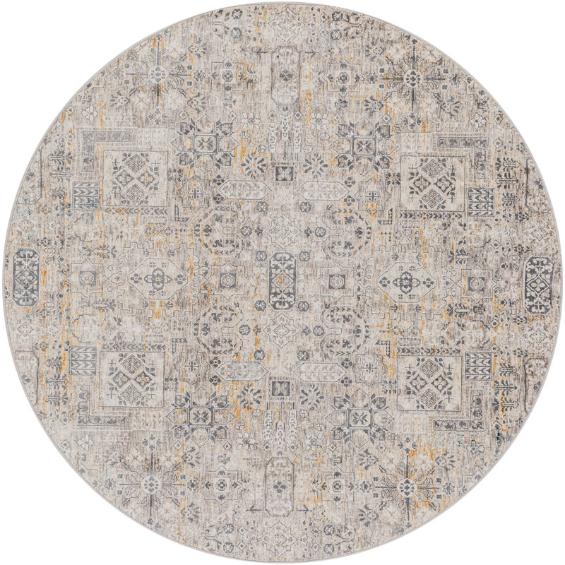 Fleener Abstract Indoor Rug, Round 5'3"