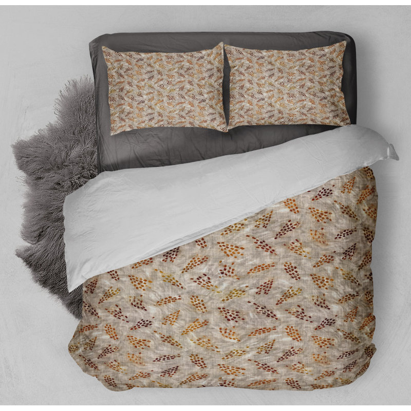 Polyester Twill Abstract Duvet Cover, Queen Duvet Cover + 2 Standard Pillowcases