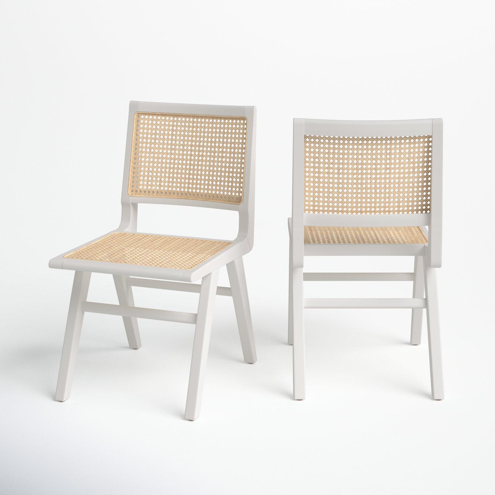 Atticus Dining Chair, White/Natural