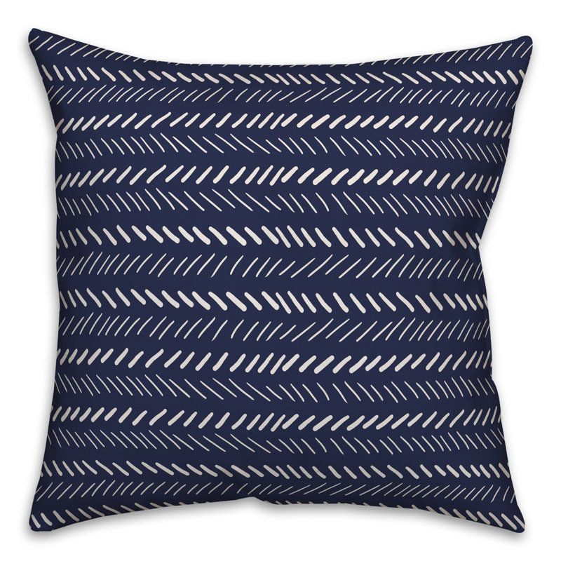 Chevron Throw Pillow, 20" x 20", Navy/White Geometric 1