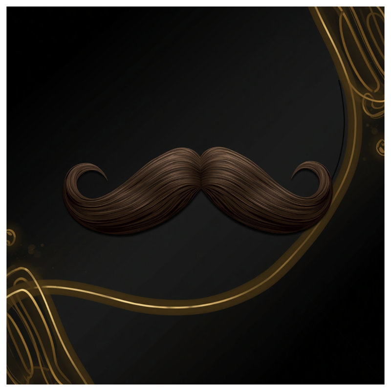 Brown Curled Mustache Double Sided Throw Pillows, 14 x 14 inches