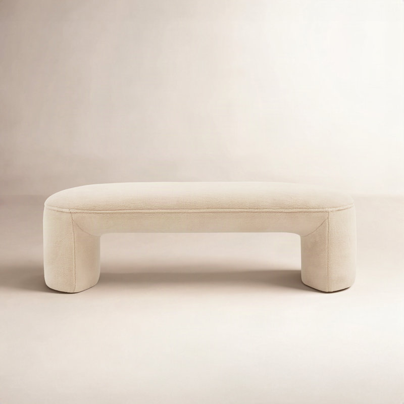 Banc rembourré Torrance, Sherpa brun clair