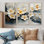 Velours fleurs de cerisier noir II - art mural cerisier en fleurs pour le salon - ensemble de 3