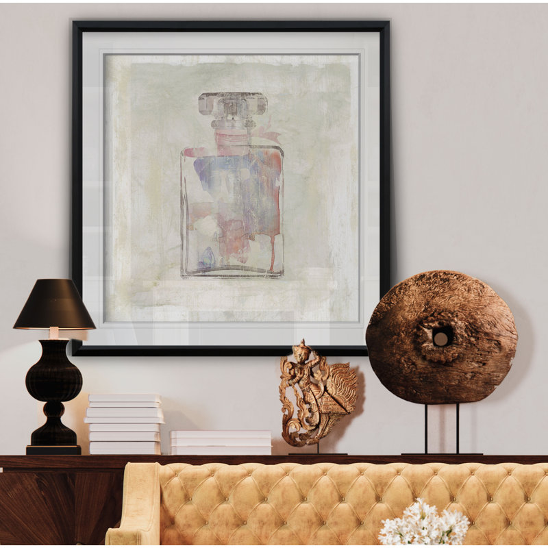 « pretty parfums ii », peinture, H 16 po x l 16 po x P 2 po, Cadre noir