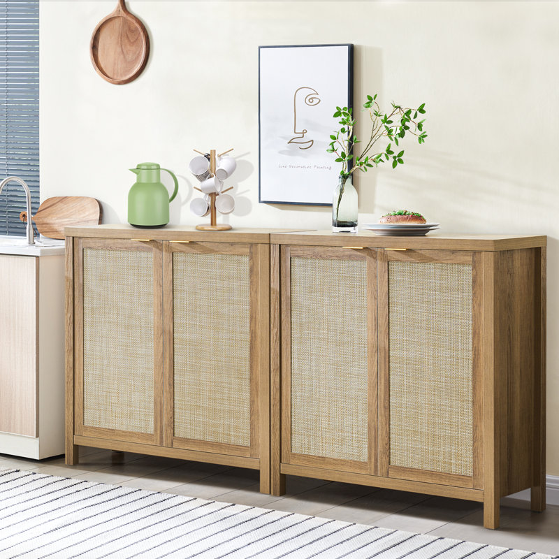 Safura 34.3'' Sideboard, Natural Oak/Beige, 2