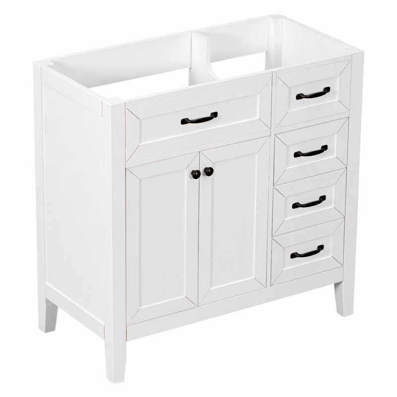 Base de meuble-lavabo simple 35,5 Denholme seulement, Blanc