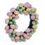 13" Artificial Pastel Easter Egg Wreath on a grapevine base.